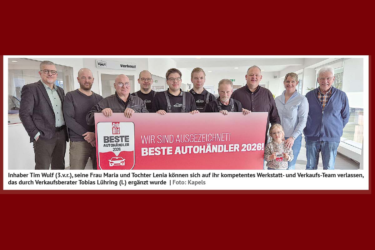 Mitarbeiter Auto Horn mit der Auszeichnung Beste Autohändler